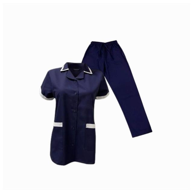 Veronica - 2pc-Set - Ladies Housekeeper Scrub Set - Navy Blue