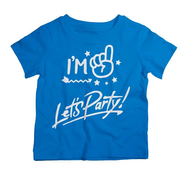 Twinkle Hands - Birthday T-Shirt I am One Lets Party - Blue