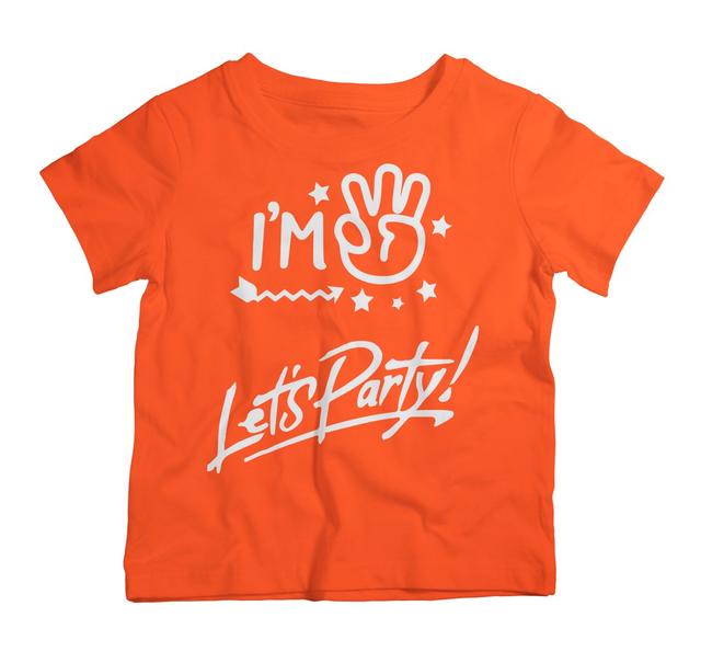 Twinkle Hands - Birthday TShirt I am Three Lets Party-Orange