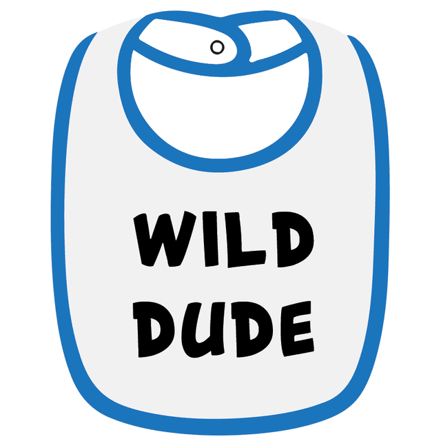 Twinkle Hands Wild Dude Baby Bib, White/Blue