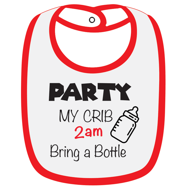 Twinkle Hands Party My Crib Baby Bib, White/Red