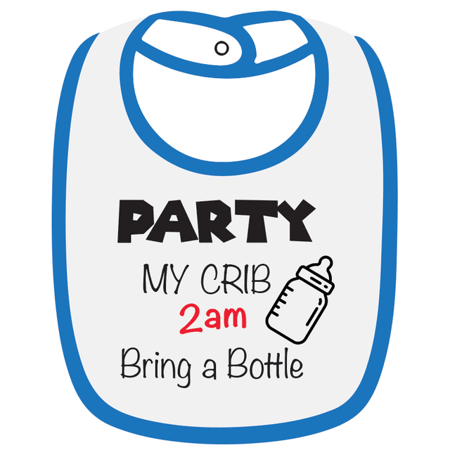 Twinkle Hands Party My Crib Baby Bib, White/Blue