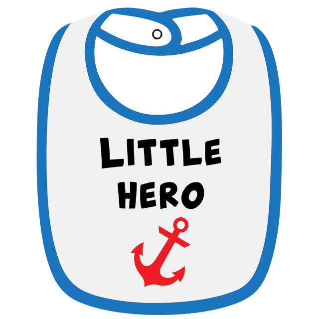 Twinkle Hands Little Hero Baby Bib, White/Blue