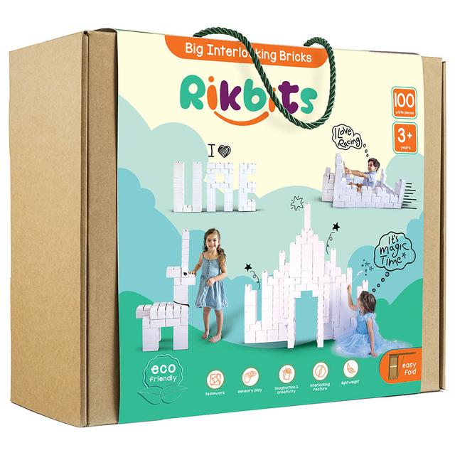 Rikbits - Big Interlocking Building Blocks Kit - 100pcs - White