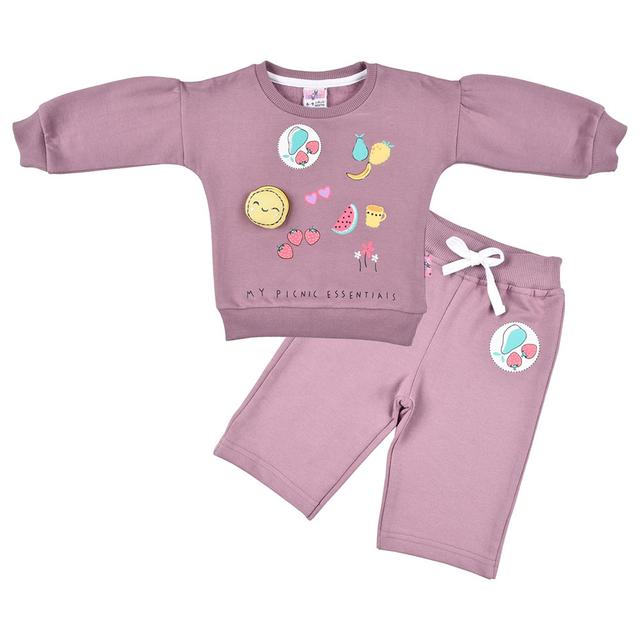 Smart Baby - 2pc-Set - Baby Girl Sweatshirt And Joggers - Orchid Pink