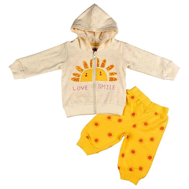 Smart Baby - 3pc-Set - Baby Girl T-Shirt, Jacket And Joggers - Yellow