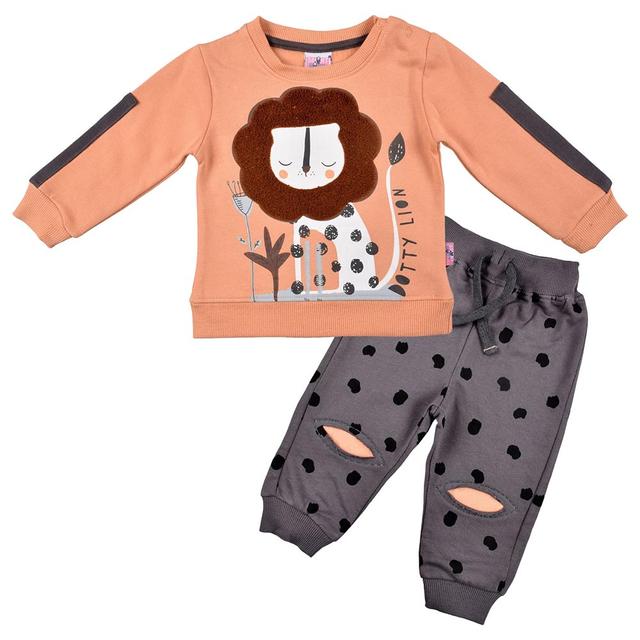 Smart Baby - 2pc-Set - Baby Boy Sweatshirt And Joggers - Peach