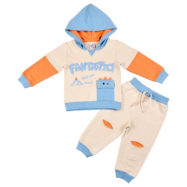 Smart Baby - 2pc-Set - Baby Boy Sweatshirt And Joggers - Off White