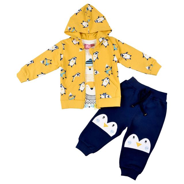 Smart Baby - 3pc-Set - Baby Boy T-Shirt, Jacket And Joggers - Lemon