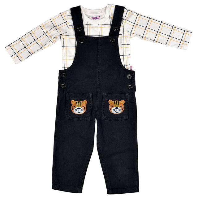 Smart Baby - 2pc-Set - Baby Boy T-Shirt And Dungaree - Blue