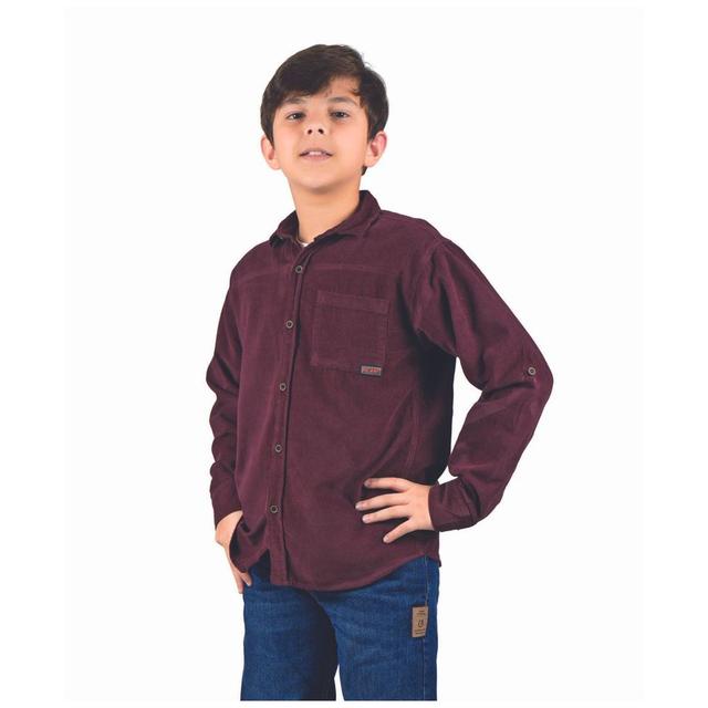 Little Kangaroos - Boy's Full Sleeves Shirt - Wine