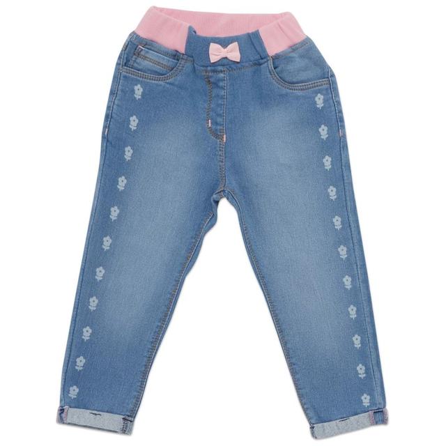 Little Kangaroos - Girl's Faded Jeans - Light Blue