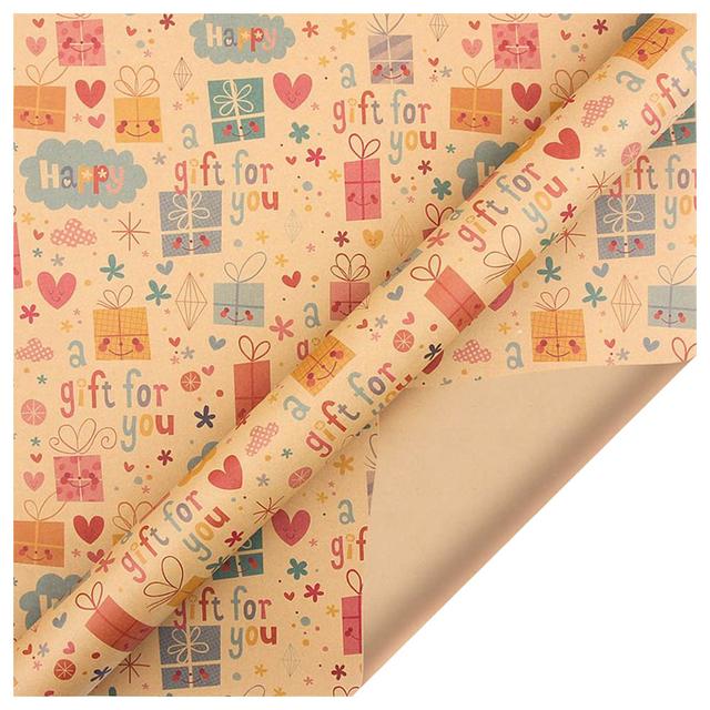 Long Sun - Gift For You Printed Birthday Kraft Wrapping Paper - 6pcs