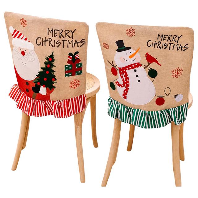 Highland - Merry Christmas Jute Chair Cover - 2pcs