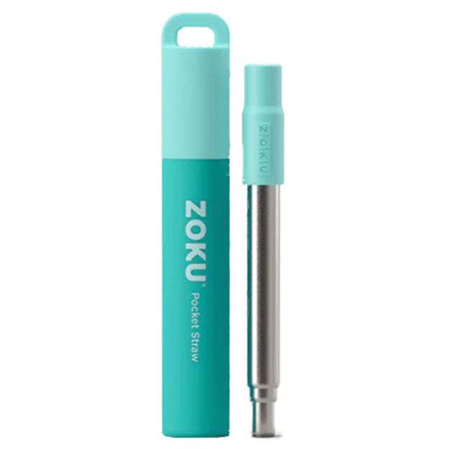 Zoku - Two Tone Reusable Pocket Straw - 3pc-Set - Teal