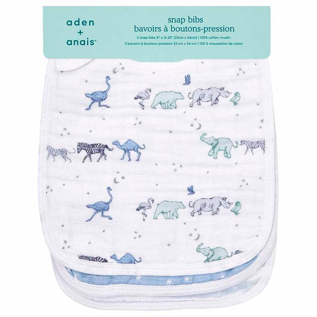 Aden + Anais - Cotton Muslin Snap Bib - Pack of 3 - Rising Star