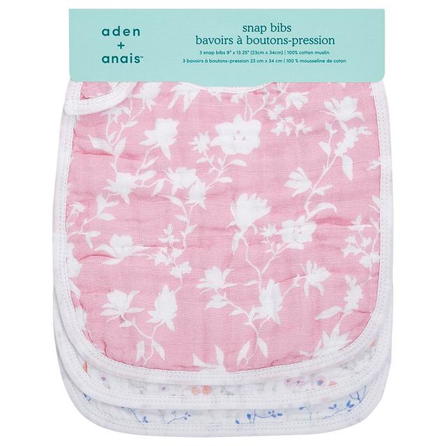 Aden + Anais - Cotton Muslin Snap Bib - Pack of 3 - Ma Fleur