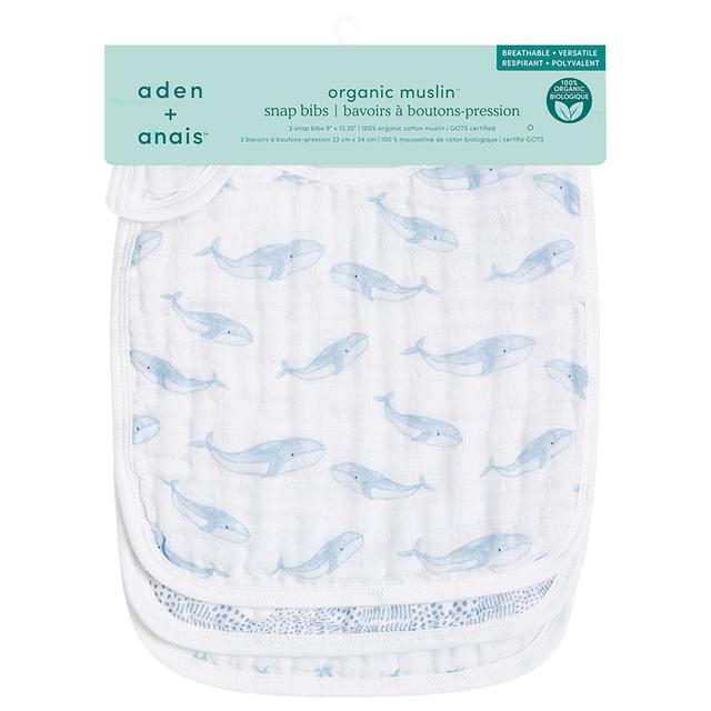 Aden + Anais - Organic Muslin Snap Bib - Pack of 3 - Oceanic