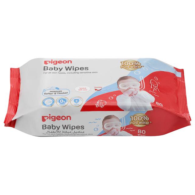 Pigeon - Baby Water Wipes Refill - 80pcs