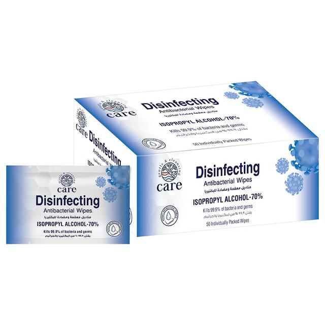 Care Disinfecting Antibacterial Single Wipes 70% IPA - 50pcs