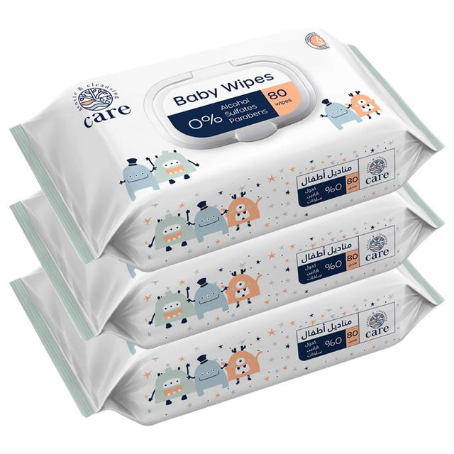 Care Baby - Baby Wipes - Pack of 3 - 240 pcs