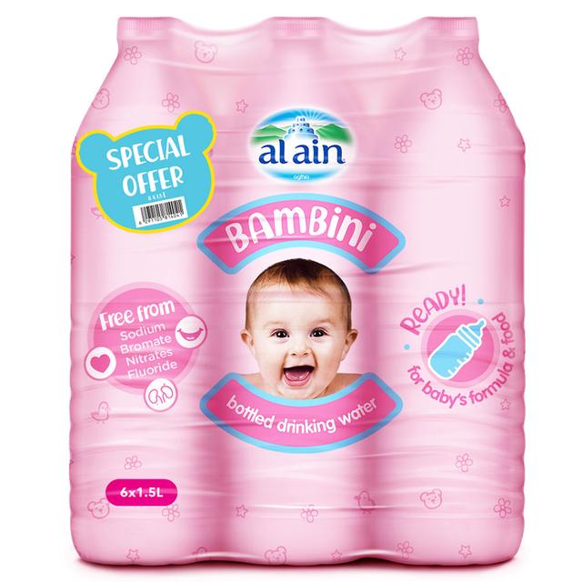 Al Ain Bambini Baby Water - Pack of 6 - 1.5L Special Offer