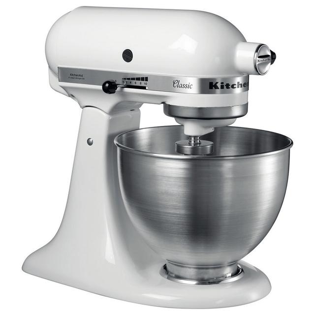 KitchenAid Classic Tilt Head Stand Mixer 5K45SSBWH 4 3L White