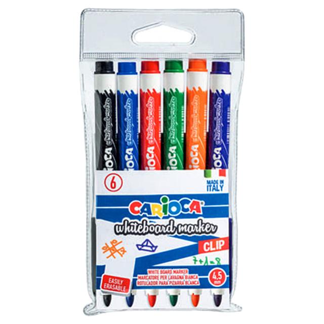 Carioca - Whiteboard Marker With Clip - 6pcs