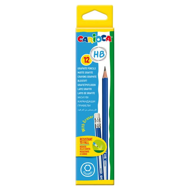 Carioca - HB Black Lead Pencil With Eraser Box - 12pcs