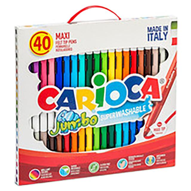 Carioca - Jumbo Box Maxi Felt Tip Pens - 40pcs