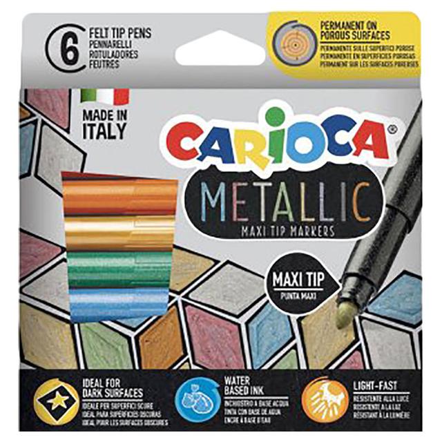 Carioca - Metallic Maximarkers Box Felt Tip Pens - 6pcs