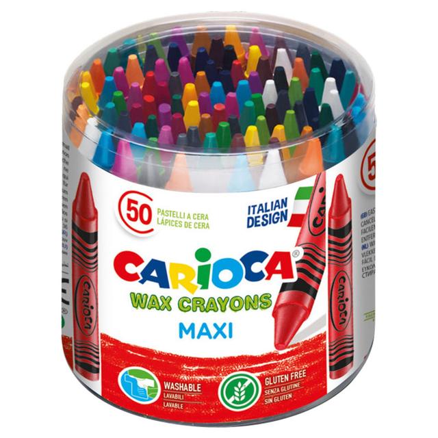 Carioca - Maxi Wax Crayons Tub - 50pcs