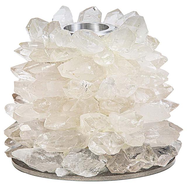 A'ish Home - Quartz Candle Holder - White 