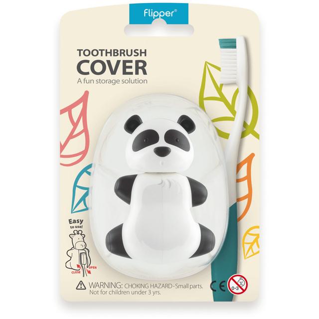 Flipper - Hygienic Toothbrush Holder w/ Suction Cup, Panda, 3Y+