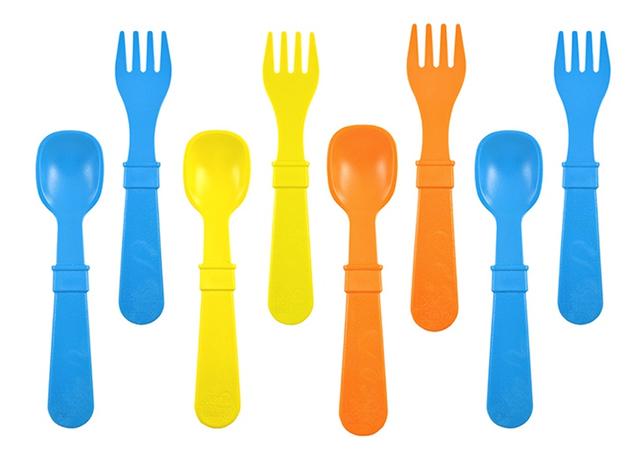 Re-Play - 4 Spoons 4 Forks - Sky Blue, Orange & Yellow