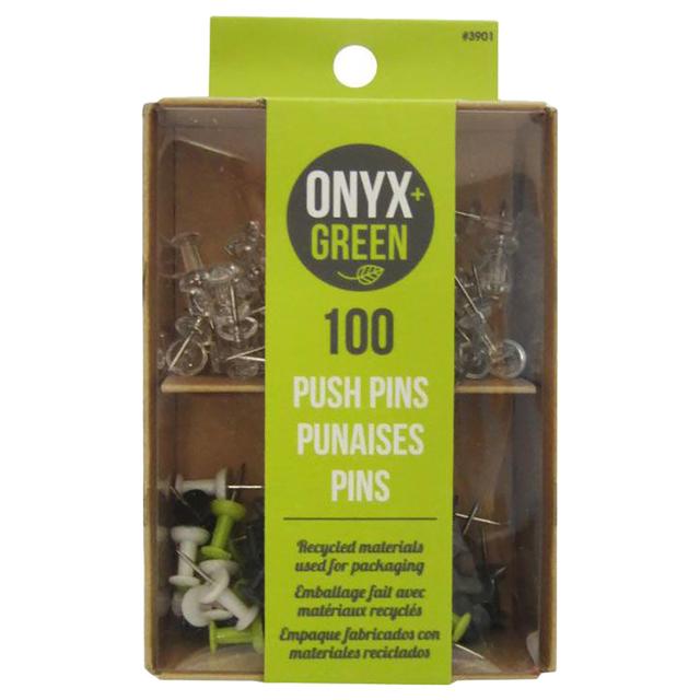 Onyx & Green - Push Pins Assorted Colours - 100 Pack