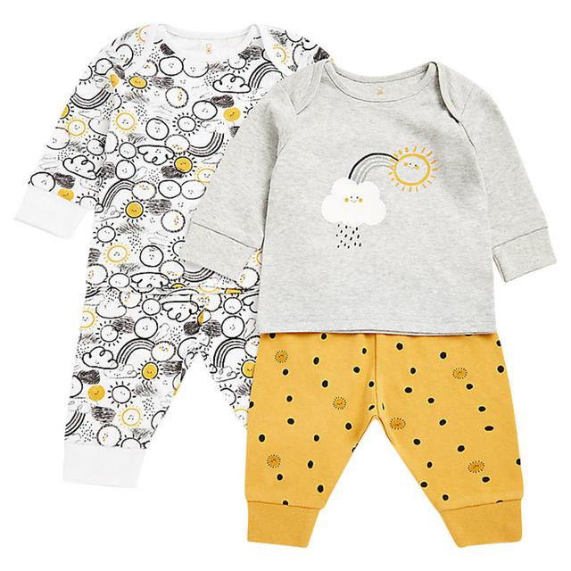 Mothercare - 4pc-Set - Printed Weather Pyjamas