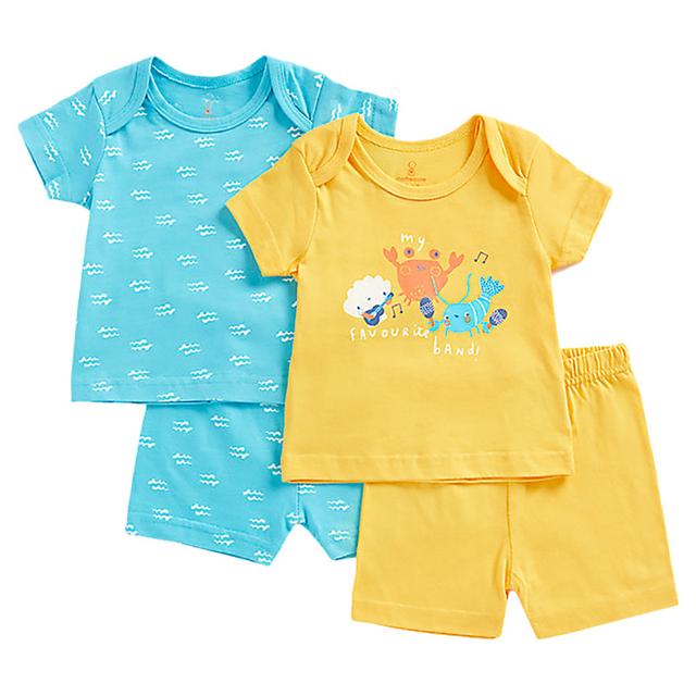 Mothercare - 4pc-Set - Seaside Band Shortie Pyjamas