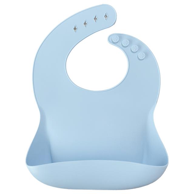 Minikoioi - Silicone Bib w/ Kangaroo Pocket - Mineral Blue