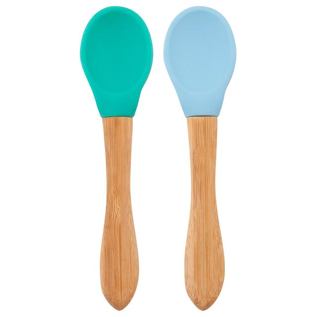 Minikoioi - Silicone Spoon Scoops - Pack of 2 - Green/Blue