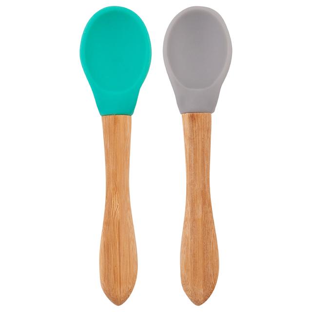 Minikoioi - Silicone Spoon Scoops - Pack of 2 - Green/Grey