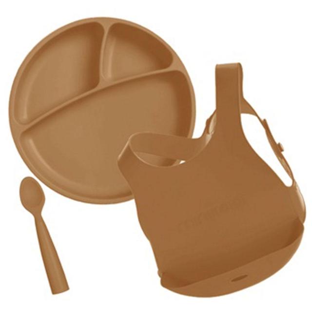 Minikoioi - Silicone Feeding Set SR - Woody Brown