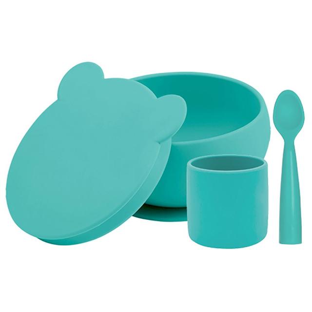 Minikoioi - Silicone Feeding Set - 4pcs - Aqua Green