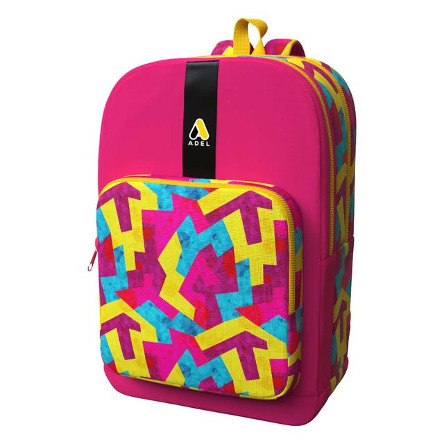 Adel - School Bags Geometry - Pink - 17.7-Inch