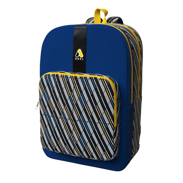 Adel - School Bag Geometry - Blue Stripe Print - 17.7-Inch