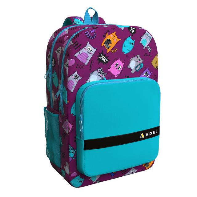 Adel - School Bag Game - Light Blue & Purple - 17.7-Inch