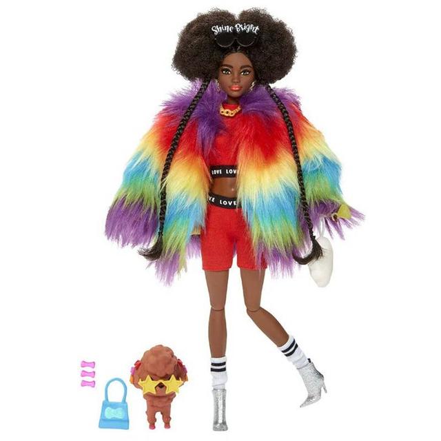 Barbie - Fashionistas Extra Doll - Rainbow Coat