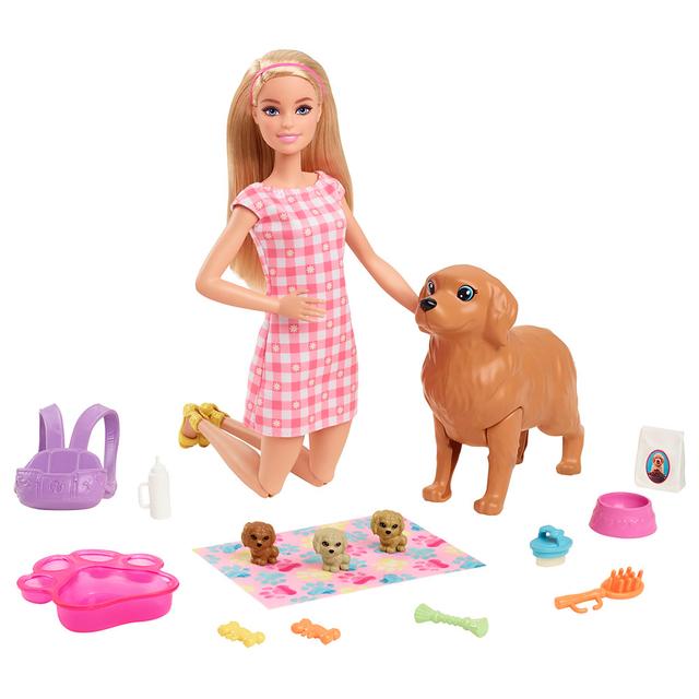 Barbie - Blonde Doll w/ Newborn Pups 2.0 Playset