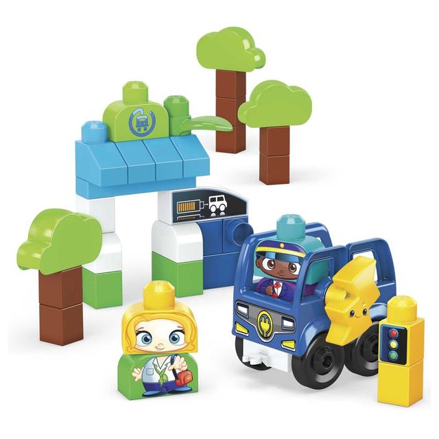 Mega Bloks - Green Town Charge & Go Bus Building Set