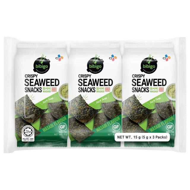 Cj Bibigo - Seasoned Seaweed - Wasabi - 5G - Pack Of 3